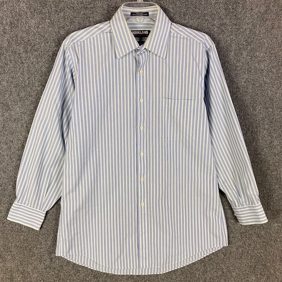 Kirkland Dress Shirt Men's 15.5 32 Striped 100%‎ Extra Long Staple Cotton - Picture 1 of 8